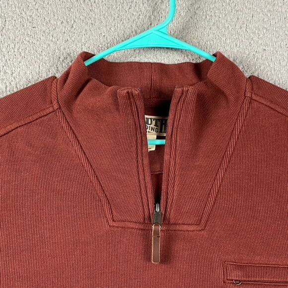 Duluth Trading Co 1/4 Zip Pullover Sweater Men's 3XL Red Workwear Cabincore - Picture 3 of 7
